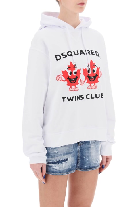 Dsquared2 Fleeces & Tracksuits for Women Dsquared2 Twins Club Hooded Sweatshirt