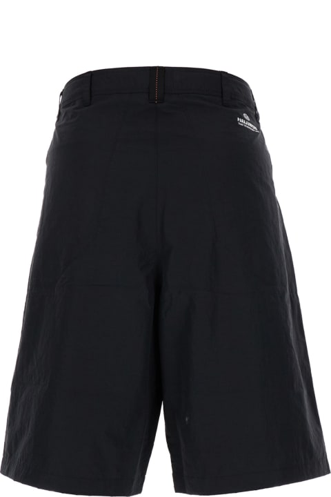 Parajumpers Pants for Men Parajumpers Black Bermuda Shorts With Buckles At Sides In Cotton Blend Man