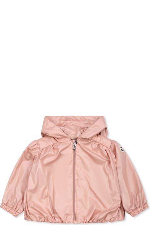 أدوات منزلية Moncler Pink Chazeron Windbreaker Jacket For Baby Girl With Logo