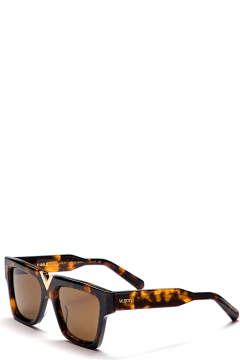 أدوات منزلية Valentino Eyewear V-gold-i - Brown Tortoise / Gold Sunglasses