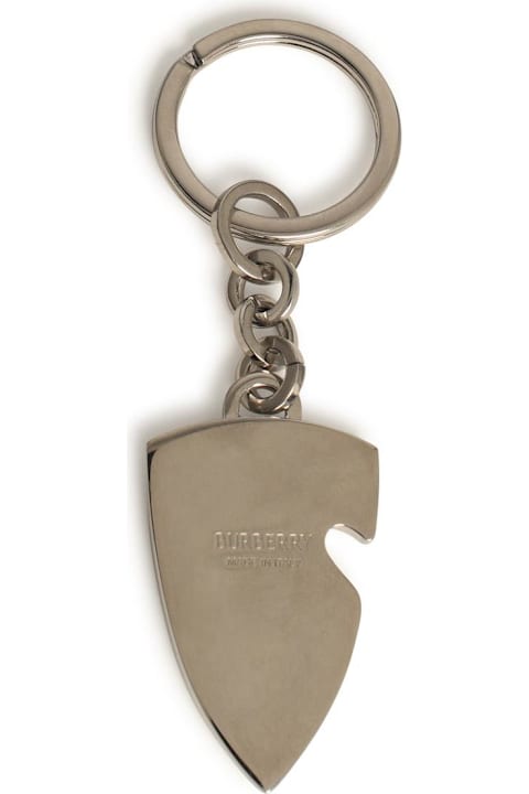 Keyrings for Men Burberry Black Metal Keyring