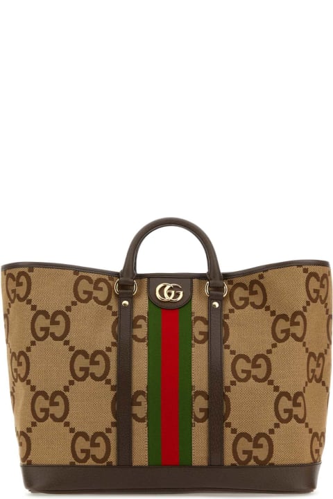 Trending Now for Women Gucci Jumbo Gg Fabric Shopping Bag