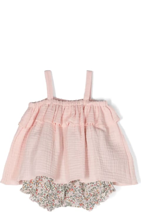 Bodysuits & Sets for Baby Girls Teddy & Minou Pink Bimatric Fabric Set