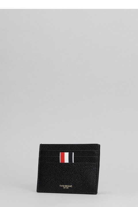 メンズ Thom Browneの財布 Thom Browne Wallet In Black Leather