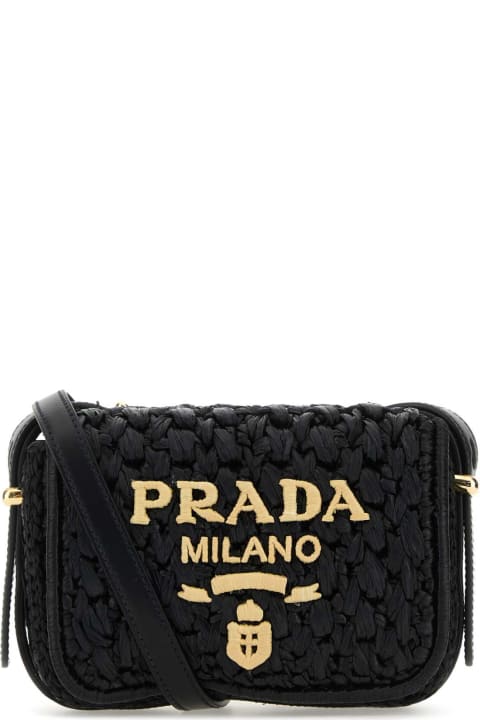 Sale for Women Prada Black Raffia Crossbody Bag