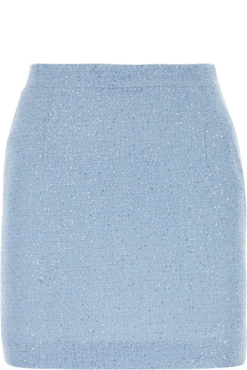 Homeware Alessandra Rich Light-blue Tweed Mini Skirt