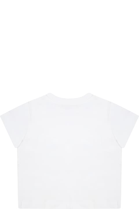 Topwear for Baby Boys Moschino White T-shirt For Babies With Logo
