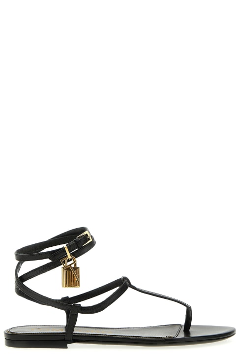 Shoes Sale for Women Tom Ford Padlock Detail Thong Sandals