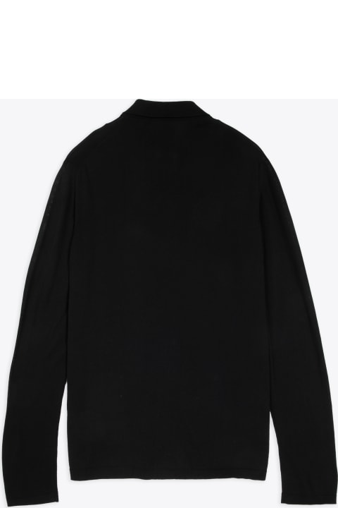 Roberto Collina for Men Roberto Collina Camicia Ml Black cotton knit shirt with long sleeves