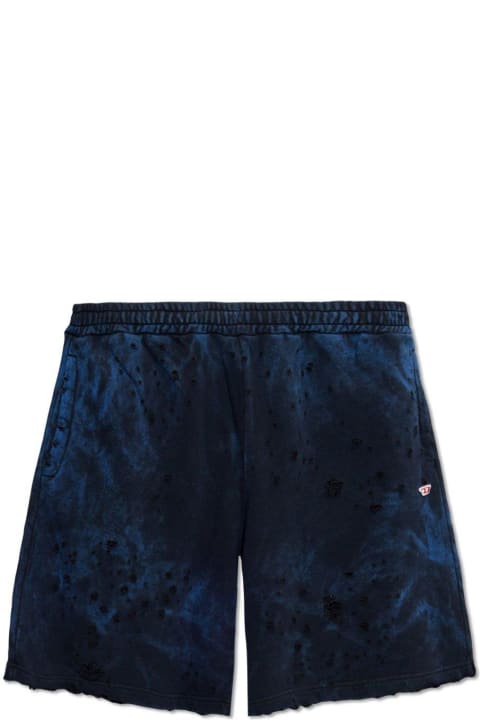 Fashion for Men Diesel P-crown-n2 Marbled Effect Distressed Shorts