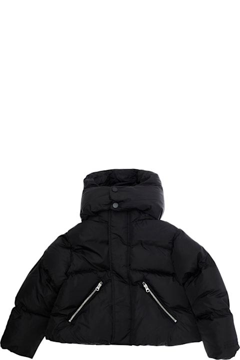 Homeware MM6 Maison Margiela Black Jacket With Hood And Front Zip Pockets In Tech Fabric Boy