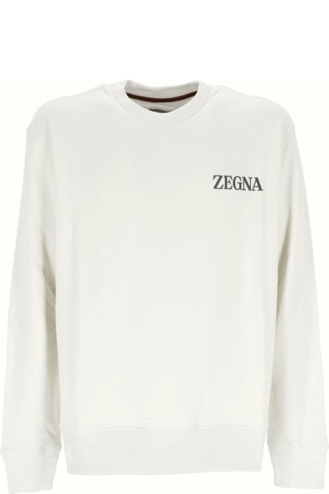 Fleeces & Tracksuits for Men Zegna Logo Prrinted Crewneck Sweatshirt