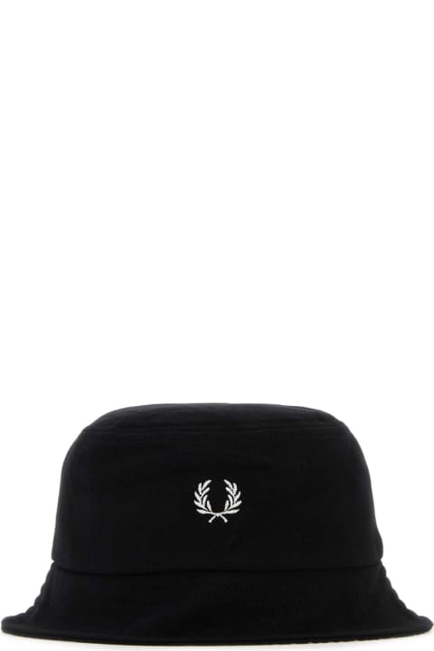 Fred Perry for Men Fred Perry Black Piquet Bucket Hat