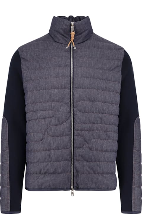 Moncler Sweaters for Men Moncler Stretch Cotton Cardigan With Padding On Thefront