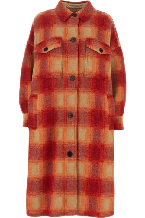 Coats & Jackets for Women Marant Étoile Embroidered Wool Blend Fontizi Oversize Coat