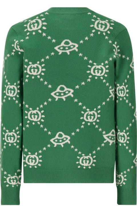Gucci Sweaters & Sweatshirts for Boys Gucci Gg Ufo Intarsia Crewneck Jumper