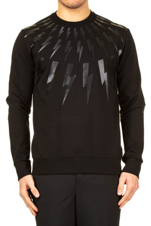 Neil Barrett Fleeces & Tracksuits for Men Neil Barrett Lightning Print Sweatshirt