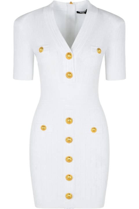 Balmain Dresses for Women Balmain White Viscose Blend Dress