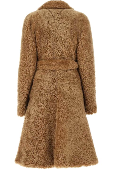 Bottega Veneta Coats & Jackets for Women Bottega Veneta Camel Shearling Coat