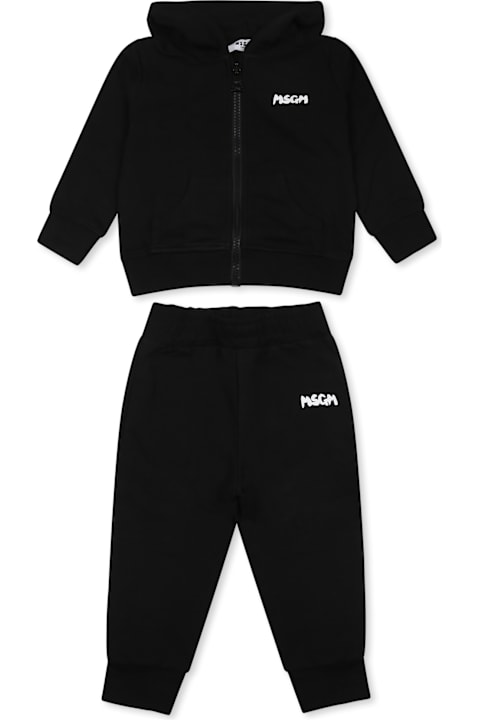 MSGM for Baby Girls MSGM Black Suit For Babykids With Logo