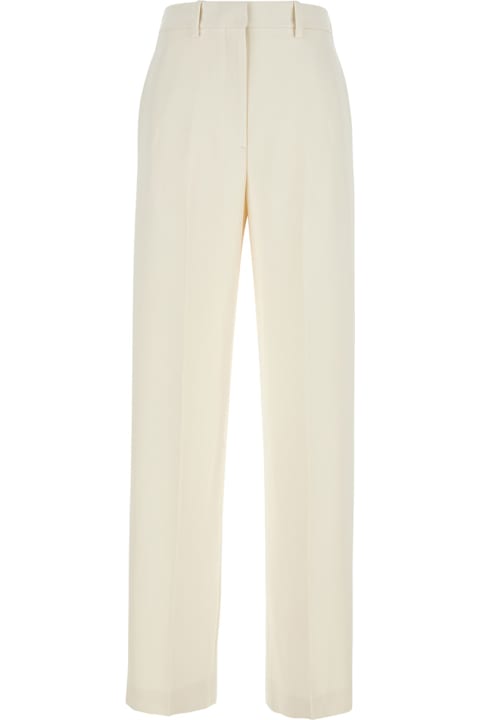 Homeware Theory 'admiral' White Pants With Belt Loops In Tech Fabric Woman