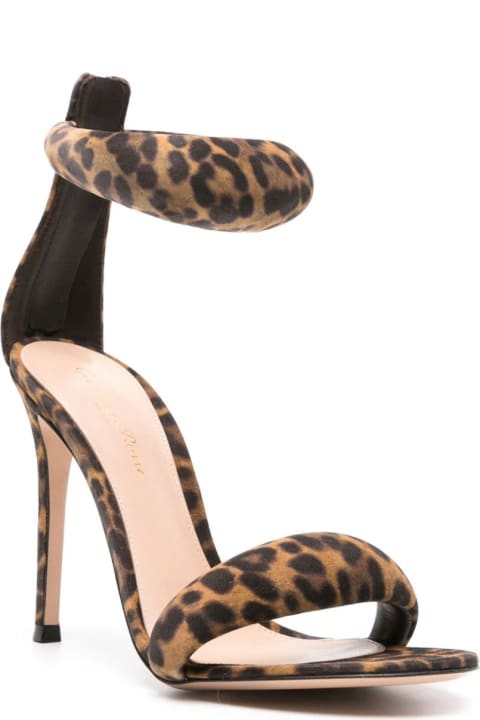 Gianvito Rossi Shoes for Women Gianvito Rossi Leopard Suede Bijoux Sandals