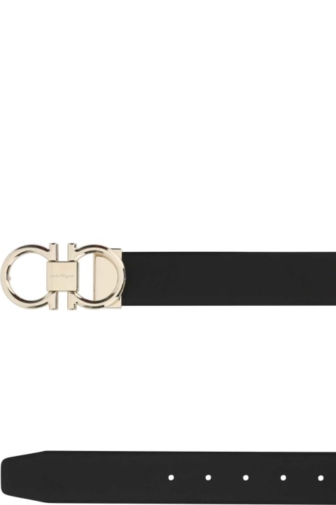 Belts for Men Ferragamo Black Leather Belt