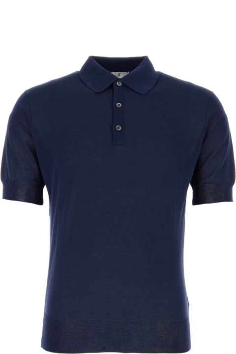 PT01 Clothing for Men PT01 Blue Cotton Polo Shirt