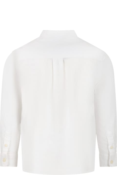 White Shirt For Boy With Logo