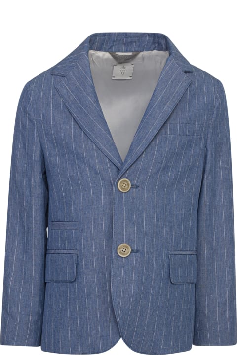 Coats & Jackets for Boys Eleventy Pinstriped Blazer