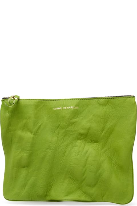 Comme des Garçons Wallet Clutches for Women Comme des Garçons Wallet Green Leather Envelope