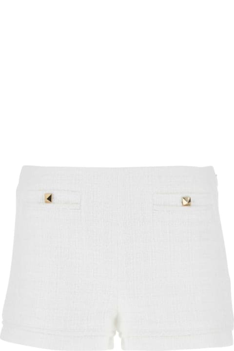 Valentino Garavani Pants & Shorts for Women Valentino Garavani White Cotton Couture Tweed Shorts