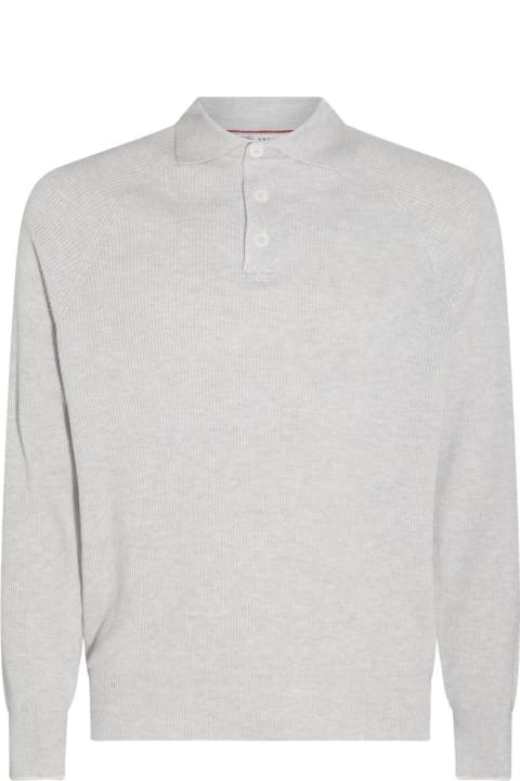 Brunello Cucinelli for Men Brunello Cucinelli Long-sleeved Knitted Polo Shirt