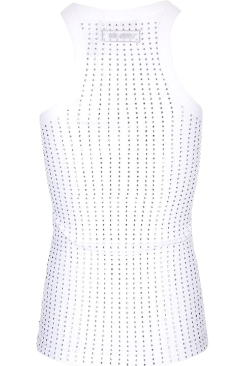 The Attico Topwear for Women The Attico Black Tank Top With Strass
