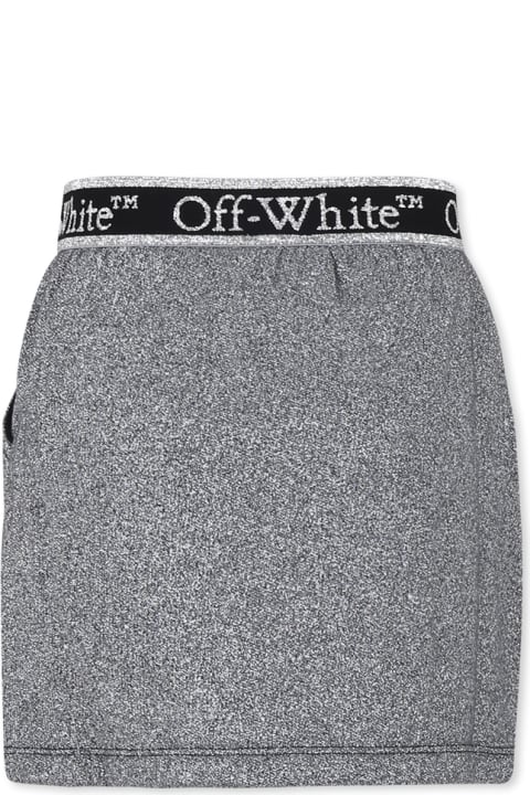Homeware Off-White Grey Skirt For Girl With Logo