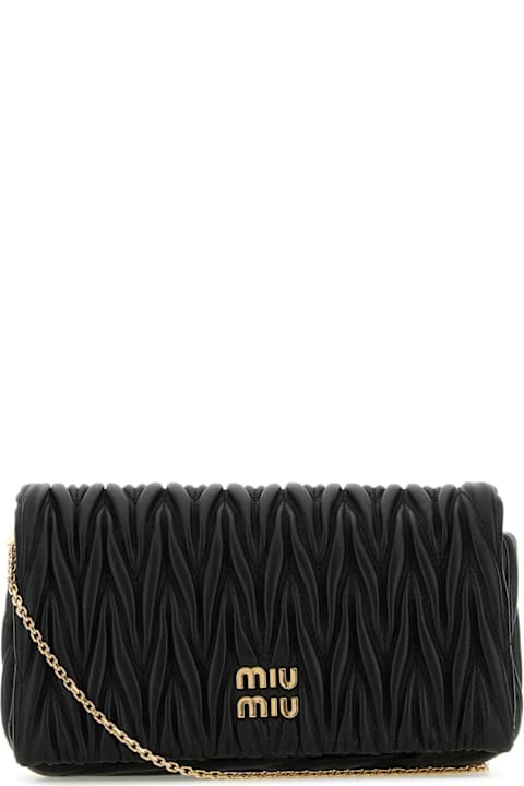 Miu Miu Bags for Women Miu Miu Black Nappa Leather Mini Clutch