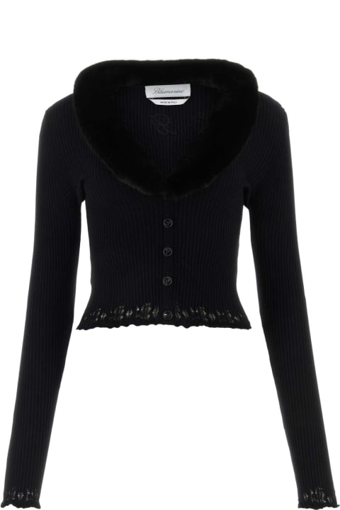 Blumarine Sweaters for Women Blumarine Black Viscose Blend Cardigan