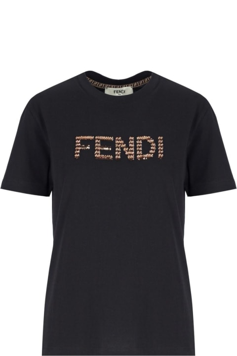 Fendi Topwear for Women Fendi Sequins Logo T-shirt
