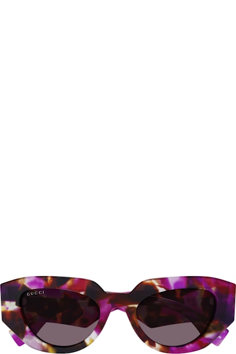 Gucci Eyewear لـ Kids Gucci Eyewear Gucci Gg2007s Linea Re-ace 001 Havana Violet Sunglasses