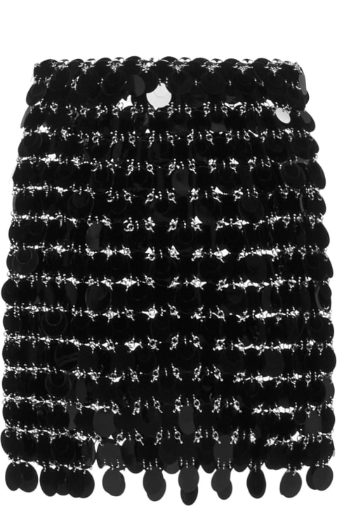Fashion for Women Paco Rabanne Black Short Skirt With Mirror Effect Discs