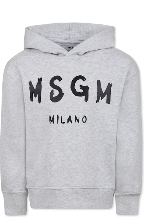 Homeware MSGM Grey Sweatshirt For Kids With Logo