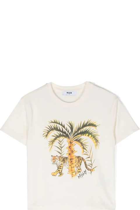 MSGM for Kids MSGM White T-shirt With Tiger Print