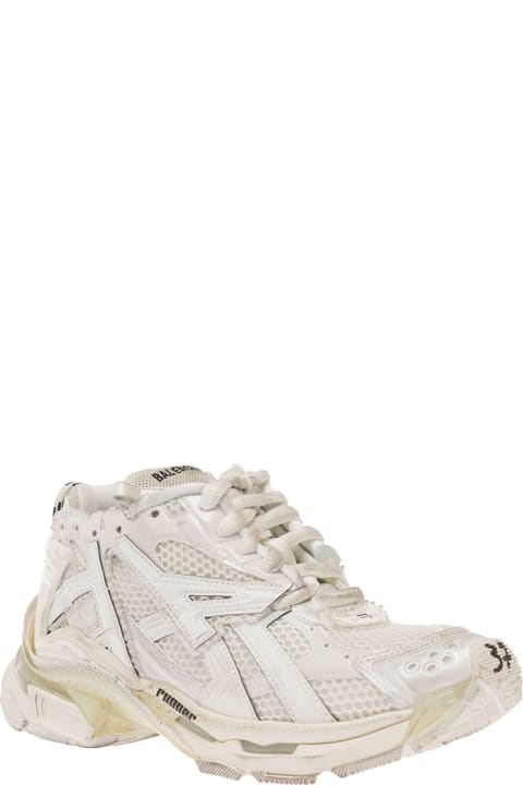 Balenciaga Sneakers for Women Balenciaga White Runner Sneakers With Worn-out Effect In Mesh And Nylon Woman