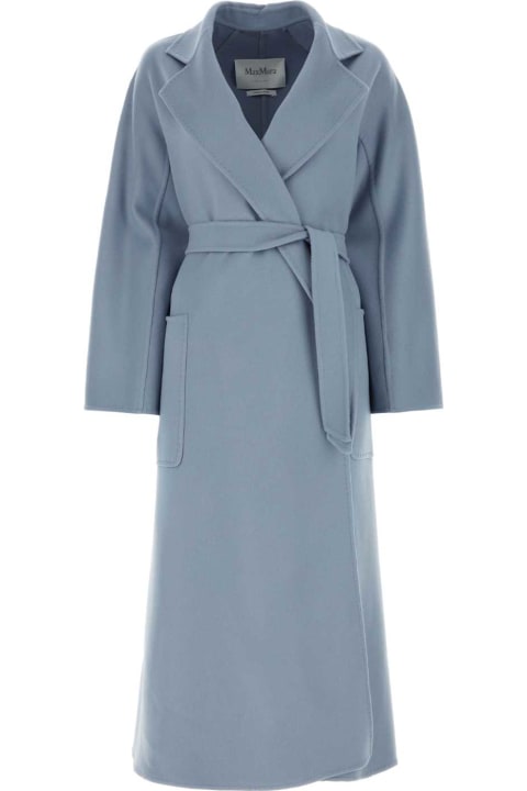 Coats & Jackets for Women Max Mara Powder Blue Wool Blend Cadmio Coat