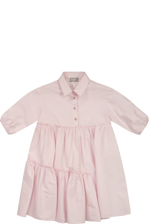 Dresses for Girls Il Gufo Cotton Satin Dress With Ruffles