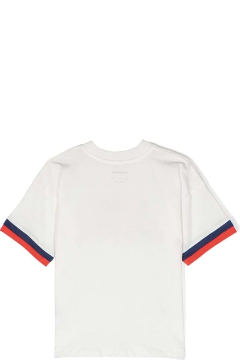 Mini Rodini T-Shirts & Polo Shirts for Boys Mini Rodini White T-shirt With Super Sporty Print In Cotton Boy