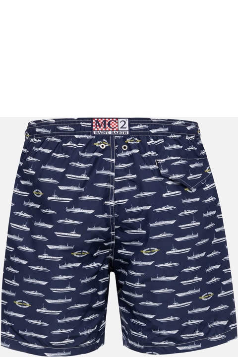 Homeware MC2 Saint Barth Man Light Fabric Swim Shorts With Magnum Marine Print | Magnum Marine Special Edition