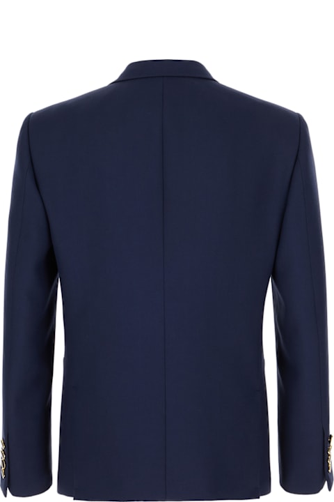 Valentino Garavani Coats & Jackets for Men Valentino Garavani Navy Blue Wool Blazer