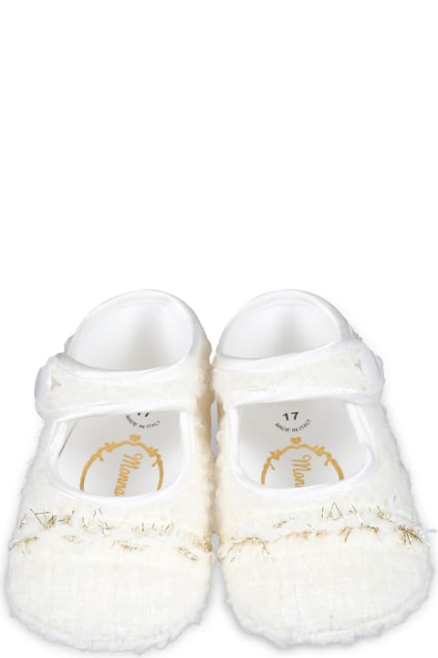 Monnalisa Shoes for Baby Girls Monnalisa Ivory Ballet Flats For Baby Girl