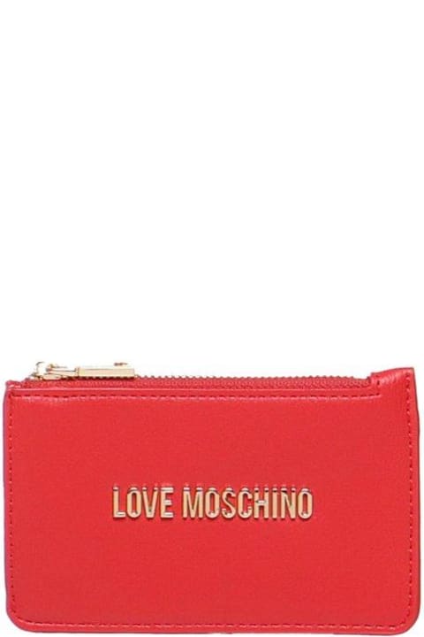 Wallets for Women Love Moschino Logo Lettering Zipped Wallet